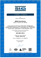 Certifikat ISO 9001 2015